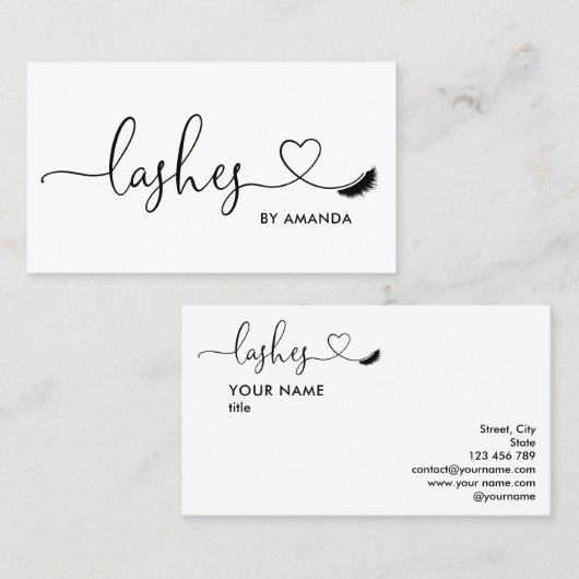 Make-up artist wenkbrauw ogen wimpers hart visitekaartje (Voorkant / Achterkant)