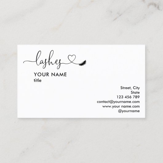 Make-up artist wenkbrauw ogen wimpers hart visitekaartje (Achterkant)
