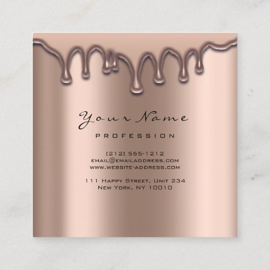 Make-up Artist Wenkbrauw Wax Lash Glitter Huiddrup Vierkante Visitekaartje (Achterkant)