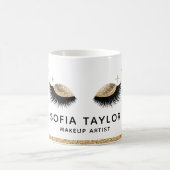 Make-up artist Wenkbrauwen Lashes Glitter Gold Sep Koffiemok (Center)