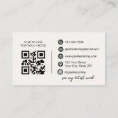 Make-up Artist White Script Moderne QR-code Visitekaartje (Achterkant)