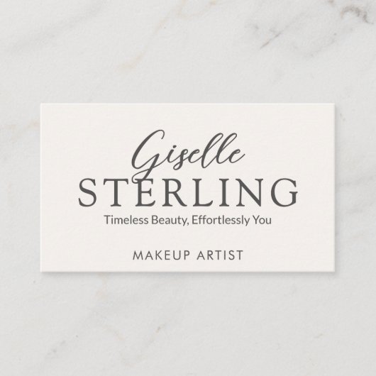 Make-up Artist White Script Moderne QR-code Visitekaartje (Voorkant)