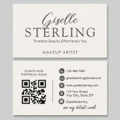 Make-up Artist White Script Moderne QR-code Visitekaartje