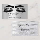 Make-up Artist Wimper Microblading Zilver Zwart Visitekaartje (Voorkant / Achterkant)