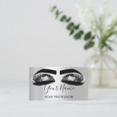Make-up Artist Wimper Microblading Zilver Zwart Visitekaartje (Staand voorkant)