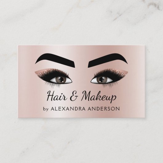 Make-up Artist Wimpers Make-up Roos Gold Visitekaartje (Voorkant)