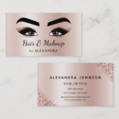 Make-up Artist Wimpers Make-up Roos Gold Visitekaartje (Voorkant / Achterkant)