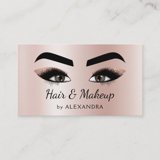 Make-up Artist Wimpers Make-up Roos Gold Visitekaartje (Voorkant)