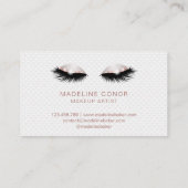 Make-up artist wimpers ogen Roos gouden glitter Visitekaartje (Achterkant)