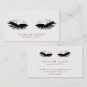 Make-up artist wimpers ogen Roos gouden glitter Visitekaartje (Voorkant / Achterkant)