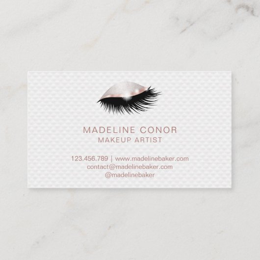 Make-up artist wimpers ogen Roos gouden glitter Visitekaartje (Achterkant)