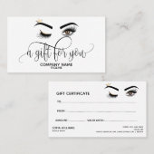 Make-up artist Wink Eye Beaut Certificaat Gift Kaa (Voorkant / Achterkant)