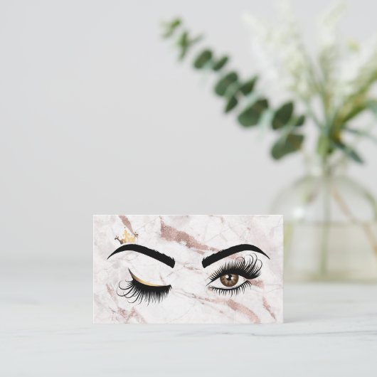 Make-up artist Wink Eye Roos Gold Marble Lashes Visitekaartje (Staand voorkant)