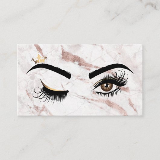 Make-up artist Wink Eye Roos Gold Marble Lashes Visitekaartje (Voorkant)