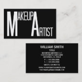Make-up Artist Zwart Eenvoudig Visitekaartje (Voorkant / Achterkant)