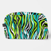 Make-up Bag Blauwgroen Blauw Groen Zebra Animal Pr Toilettasje (Voorkant)