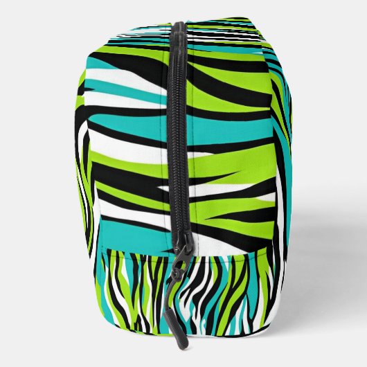 Make-up Bag Blauwgroen Blauw Groen Zebra Animal Pr Toilettasje (Rechts)