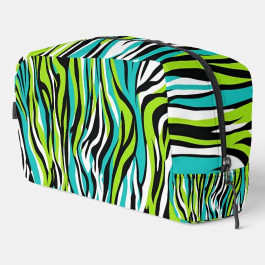 Make-up Bag Blauwgroen Blauw Groen Zebra Animal Pr Toilettasje (Rechterhoek)
