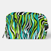 Make-up Bag Blauwgroen Blauw Groen Zebra Animal Pr Toilettasje (Achterkant)