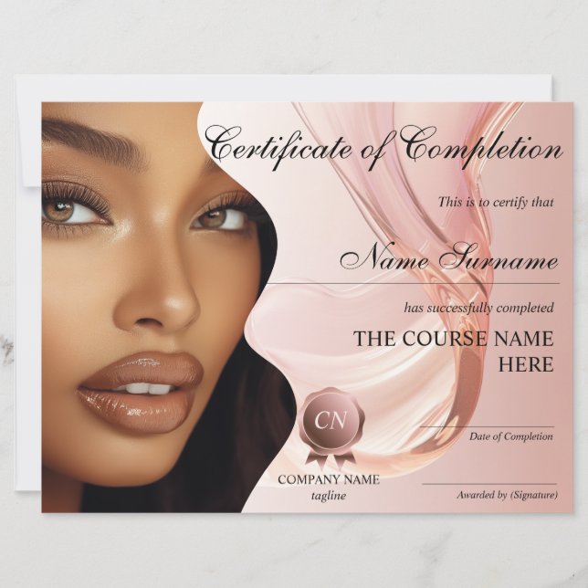 Make-up Beauty Certificaat van Voltooiing Award (Voorkant)