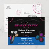 Make-up Beauty Event Workshop Flyer Briefkaart adv (Voorkant / Achterkant)