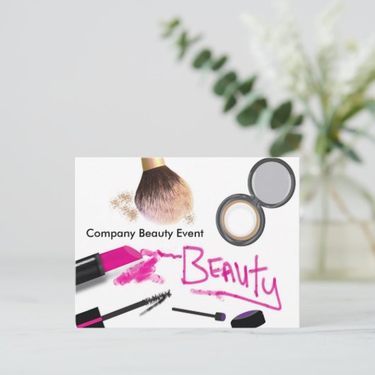 Make-up Beauty Glam Event Workshop Briefkaart (Staand voorkant)