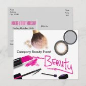 Make-up Beauty Glam Event Workshop Briefkaart (Voorkant / Achterkant)