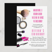Make-up Beauty Glamour Verjaardagsfeestje Uitnodig Kaart (Voorkant / Achterkant)