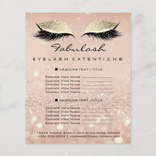 Make-up Beauty Salon Glitter Flyer Roze Goud Blush