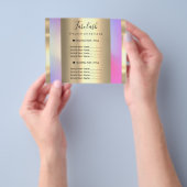 Make-up Beauty Salon Haar Nagel Roze Prijslijst Flyer (Hand)