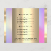 Make-up Beauty Salon Haar Nagel Roze Prijslijst Flyer (Achterkant)