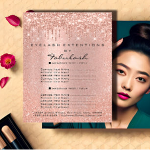 Make-up Beauty Salon Haar Roos Glitter Flyer Drips