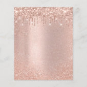 Make-up Beauty Salon Haar Roos Glitter Flyer Drips (Achterkant)