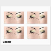 Make-up Beauty Salon Powder Roos Adres Contact Rechthoekige Sticker (Vel)