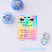 Make-up Beauty Salon Roos Glitter Holografie Eenho Flyer (Enkel)