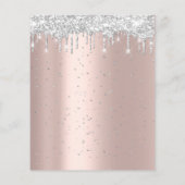 Make-up Beauty Salon Roze Glitter Flyer Grijs Drup (Achterkant)