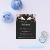Make-up Beauty Salon Roze Glitter Flyer Spark Zwar (Enkel)
