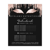 Make-up Beauty Salon Roze Glitter Flyer Spark Zwar