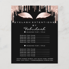 Make-up Beauty Salon Roze Glitter Flyer Spark Zwar
