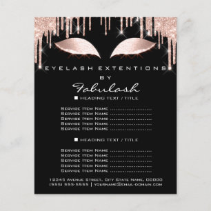 Make-up Beauty Salon Roze Glitter Flyer Spark Zwar