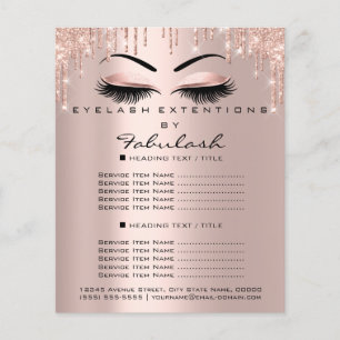 Make-up Beauty Salon Roze Glitter Flyer Wenkbrauwe