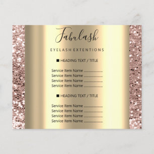 Make-up Beauty Salon Roze Glitter Goud Haar Nagel Flyer
