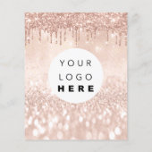Make-up Beauty Salon Roze Glitter Prijs Logo Flyer (Achterkant)