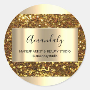 Make-up Beauty Shop ingelijst Gouden Favor Dank Gl Ronde Sticker