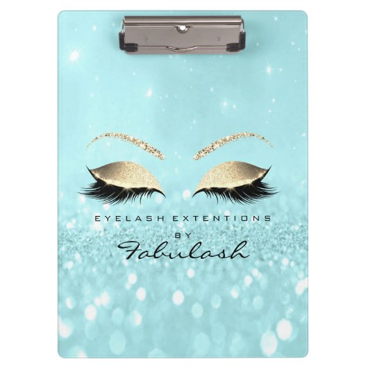 Make-up Beauty Studio Lashes Blauw Goud Klembord (Voorkant)