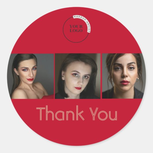 Make-up Bedrijf  Ronde Sticker (Voorkant)