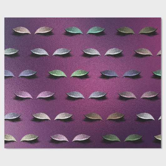 Make-up Blush Eyes Lavanda Glas Plum Glitter Wimpe Cadeaupapier (Vlak)