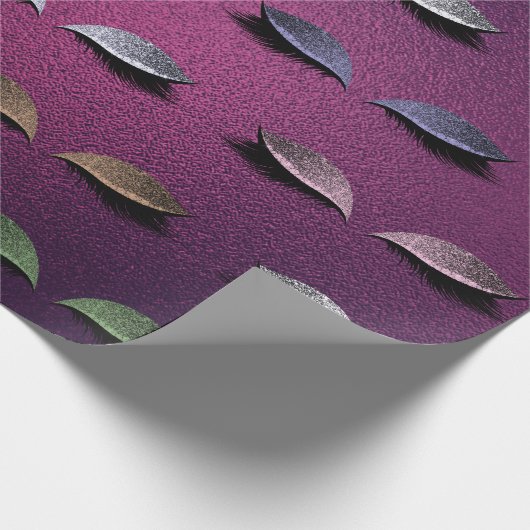 Make-up Blush Eyes Lavanda Glas Plum Glitter Wimpe Cadeaupapier (Hoek)