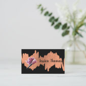 Make-up borstel en poeder | metaalkrabbel visitekaartje (Staand voorkant)