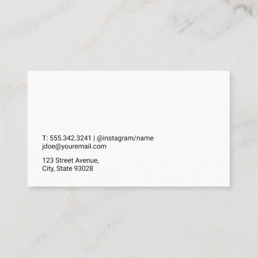 Make-up borstel en poeder | metaalkrabbel visitekaartje (Achterkant)